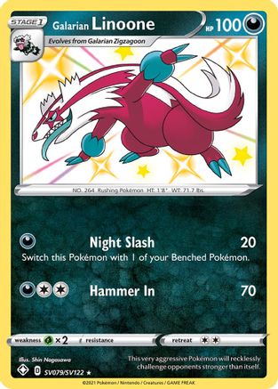 Galarian Linoone SV079/SV122 - Shining Fates Shiny Vault Holofoil