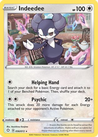 Indeedee 056/072 - Shining Fates Reverse Holofoil