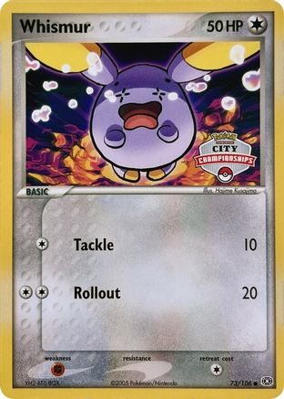 Whismur (City Championships) 073/106 - League & Championship Cards