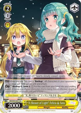 "A Shower of Light" Felicia & Sana (MR/W59-E013 U) - Magia Record: Puella Magi Madoka Magica [Side Story] (Mobile)