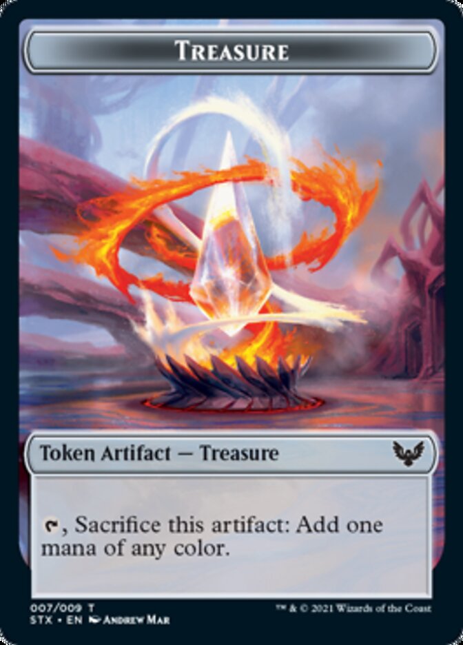 Elemental // Treasure Double-Sided Token [Strixhaven: School of Mages Tokens] Foil
