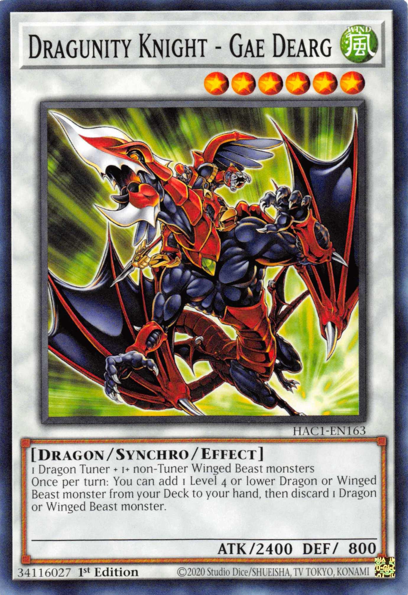Dragunity Knight - Gae Dearg [HAC1-EN163] Common - Josh's Cards