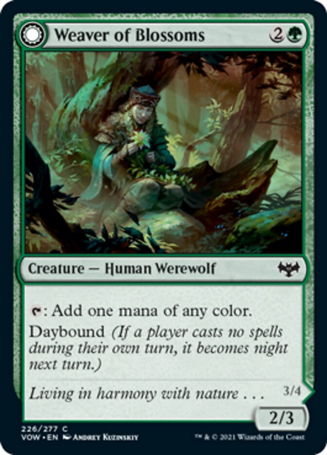 Weaver of Blossoms // Blossom-Clad Werewolf (VOW-226) - Innistrad: Crimson Vow: (Double Faced Transform) Foil