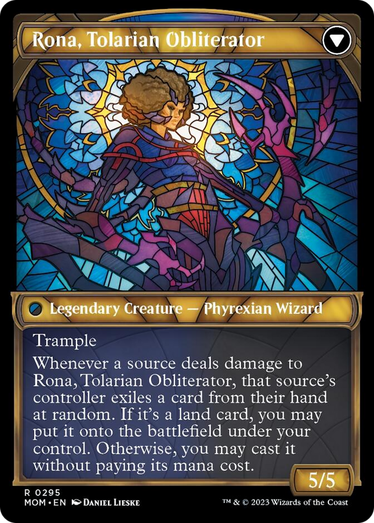 Rona, Herald of Invasion // Rona, Tolarian Obliterator (MOM-295) - March of the Machine: (Showcase)