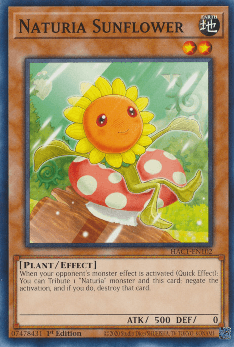 Naturia Sunflower [HAC1-EN102] Common - Josh's Cards