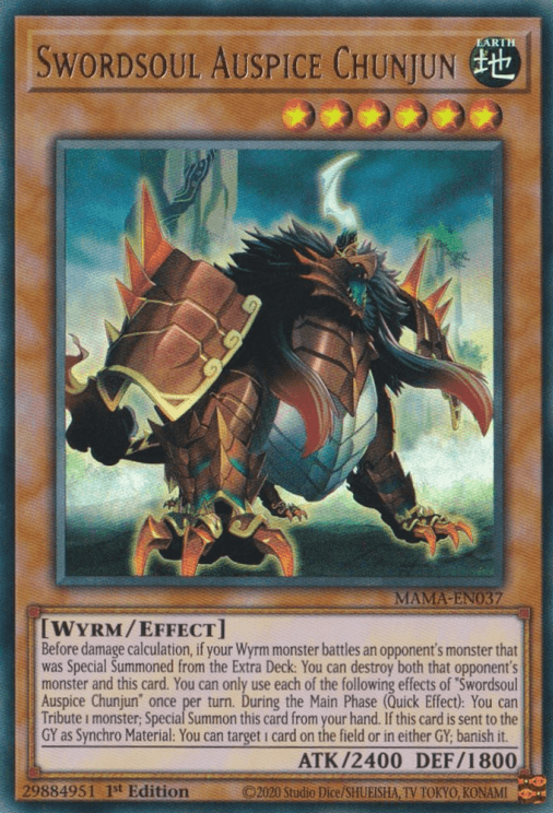 Swordsoul Auspice Chunjun [MAMA-EN037] Ultra Rare - Josh's Cards