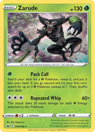 Zarude 019/198 - SWSH06 Chilling Reign Reverse Holofoil