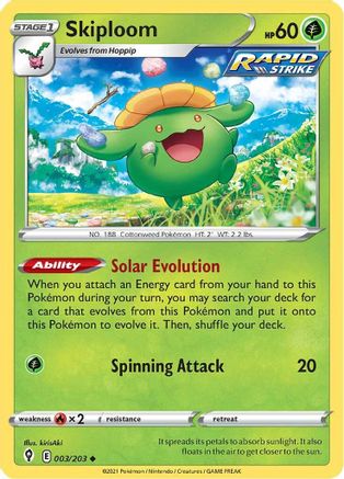 Skiploom 003/203 - SWSH07 Evolving Skies Reverse Holofoil