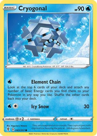 Cryogonal 043/203 - SWSH07 Evolving Skies Reverse Holofoil
