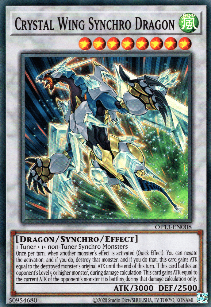 Crystal Wing Synchro Dragon [OP13-EN008] Super Rare - Josh's Cards