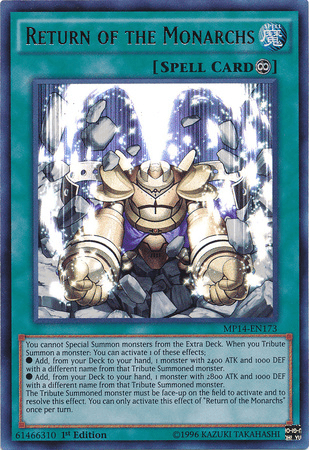 Return of the Monarchs [MP14-EN173] Ultra Rare - Josh's Cards
