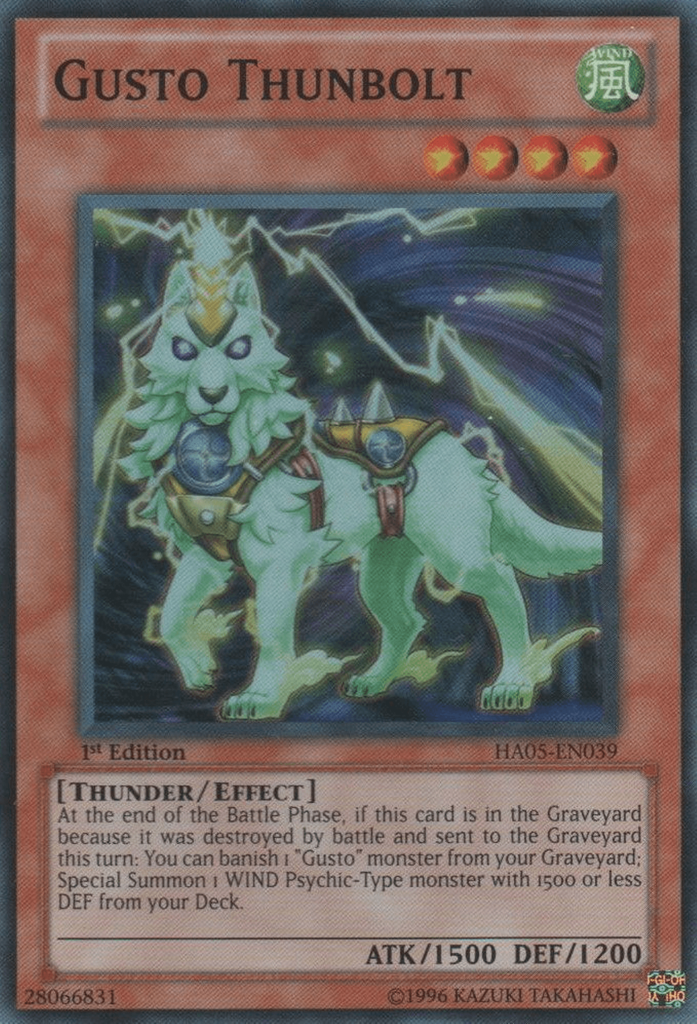 Gusto Thunbolt [HA05-EN039] Super Rare - Josh's Cards