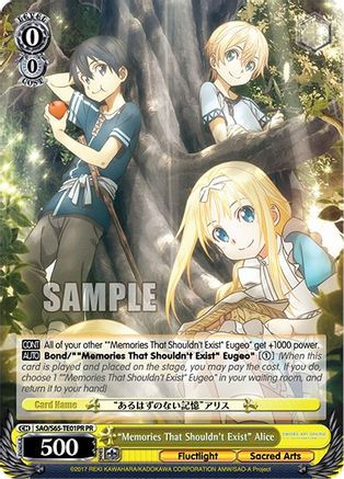"Memories That Shouldn't Exist" Alice (Alternate Art Promo) (SAO/S65-TE01PR PR) - Sword Art Online -Alicization-