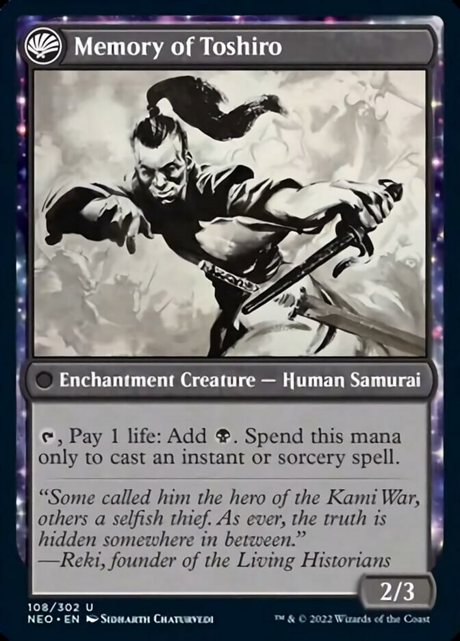 Life of Toshiro Umezawa // Memory of Toshiro (NEO-108) - Kamigawa: Neon Dynasty: (fandfc, enchantment) Foil