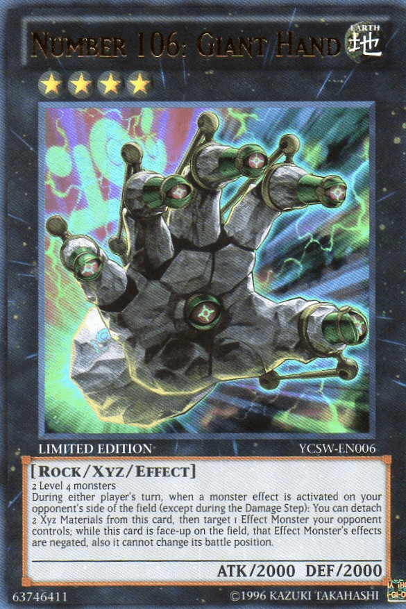 Number 106: Giant Hand [YCSW-EN006] Ultra Rare - Josh's Cards