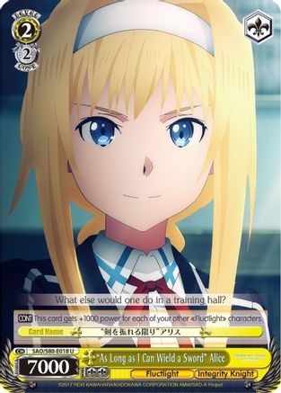 "As Long as I Can Wield a Sword" Alice (SAO/S80-E018 U) - Sword Art Online -Alicization- Vol.2