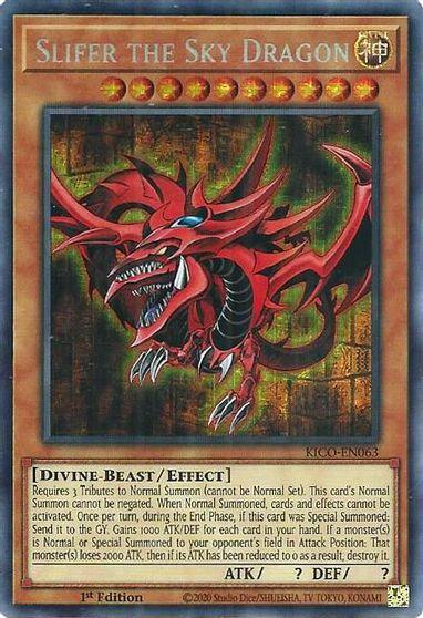 Slifer the Sky Dragon [KICO-EN063] Secret Pharaoh's Rare - Josh's Cards