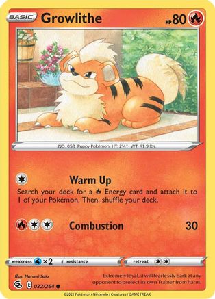 Growlithe 032/264 - SWSH08 Fusion Strike Reverse Holofoil