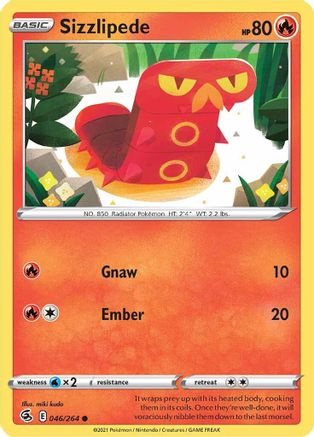 Sizzlipede 046/264 - SWSH08 Fusion Strike Reverse Holofoil