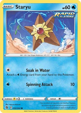 Staryu 052/264 - SWSH08 Fusion Strike Reverse Holofoil