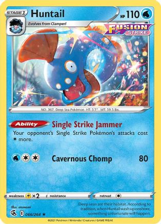 Huntail 066/264 - SWSH08 Fusion Strike Reverse Holofoil