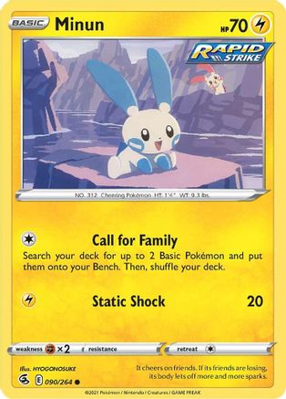 Minun 090/264 - SWSH08 Fusion Strike Reverse Holofoil