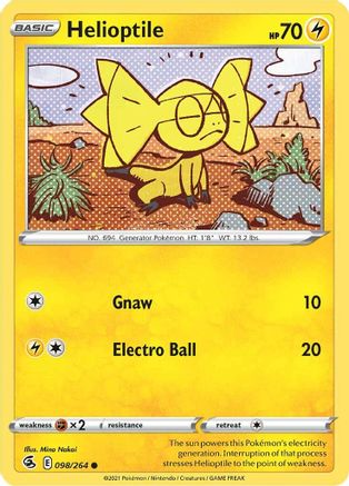 Helioptile 098/264 - SWSH08 Fusion Strike Reverse Holofoil