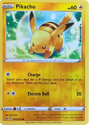 Pikachu (Reverse Cosmos Holo) 065/202 - Miscellaneous Cards & Products Reverse Holofoil