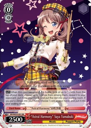 "Astral Harmony" Saya Yamabuki (Parallel Foil) (BD/WE35-E01 RR) - Poppin’Party x Roselia