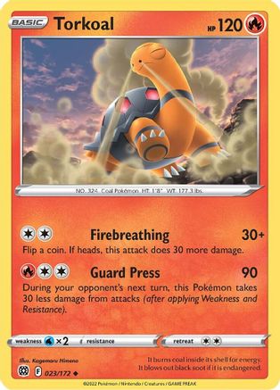 Torkoal 023/172 - SWSH09 Brilliant Stars Reverse Holofoil