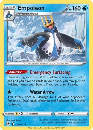Empoleon 037/172 - SWSH09 Brilliant Stars Reverse Holofoil