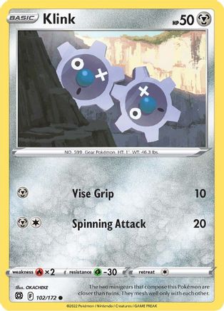 Klink 102/172 - SWSH09 Brilliant Stars Reverse Holofoil