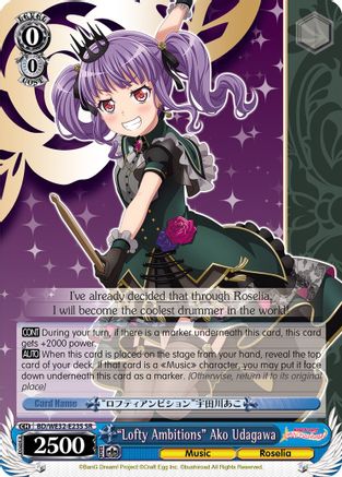 "Lofty Ambitions" Ako Udagawa (BD/WE32-E23S SR) - BanG Dream! Girls Band Party! Premium Booster