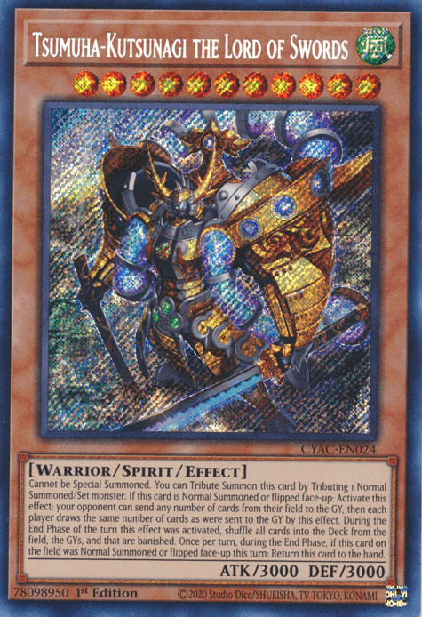 Tsumuha-Kutsunagi the Lord of Swords [CYAC-EN024] Secret Rare - Josh's Cards