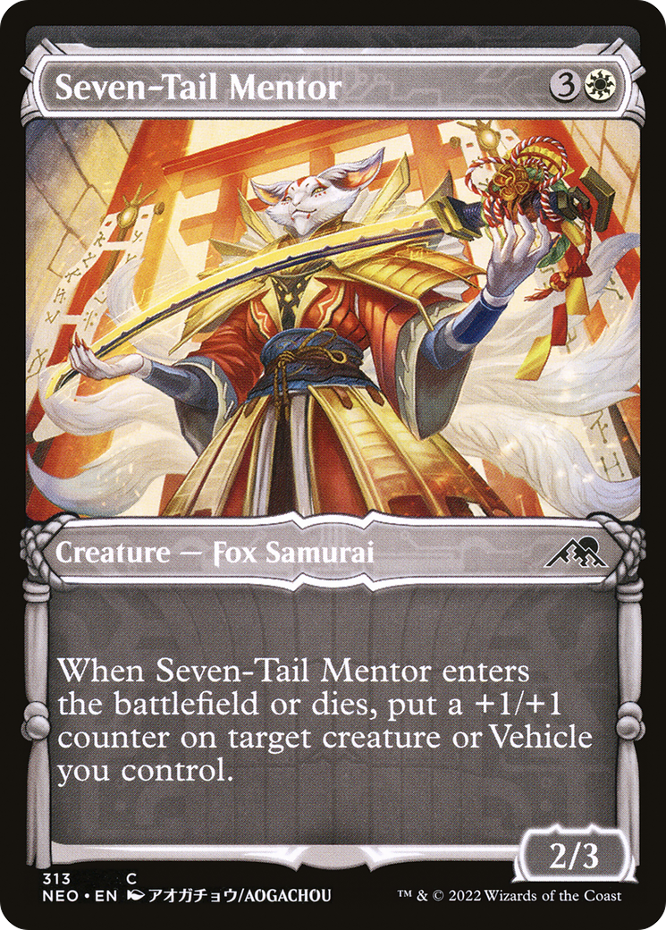 Seven-Tail Mentor (NEO-313) - Kamigawa: Neon Dynasty: (Showcase)
