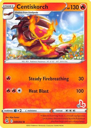 Centiskorch (# Cinderace Stamped) 049/264 - Battle Academy 2022