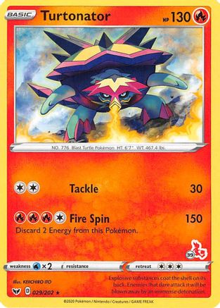 Turtonator (# Cinderace Stamped) 029/202 - Battle Academy 2022