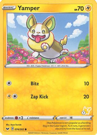 Yamper - 074/202 (#1 Pikachu Stamped) [74] (Battle Academy 2022)