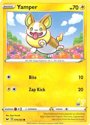 Yamper - 074/202 (#58 Pikachu Stamped) [74] (Battle Academy 2022)