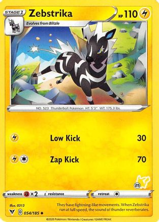 Zebstrika - 054/185 (#25 Pikachu Stamped) [54] (Battle Academy 2022)