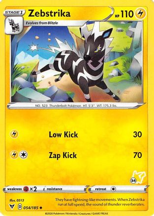 Zebstrika - 054/185 (#34 Pikachu Stamped) [54] (Battle Academy 2022)