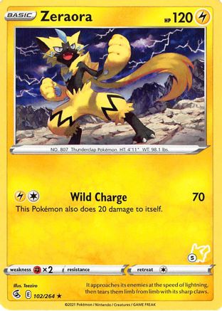 Zeraora - 102/264 (#5 Pikachu Stamped) [102] (Battle Academy 2022)