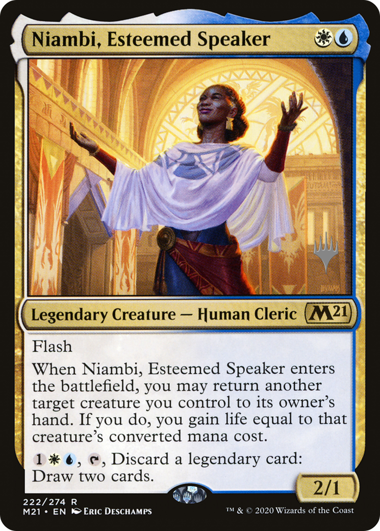 Niambi, Esteemed Speaker (PPM21-222P) - Core Set 2021 Promos Foil