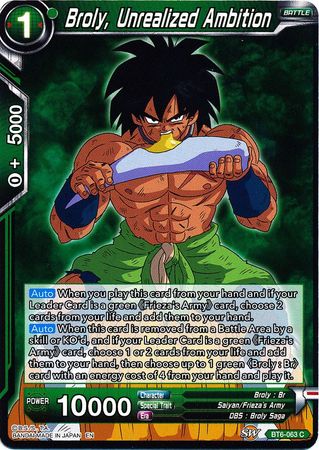 Broly, Unrealized Ambition (BT6-063) [Destroyer Kings] Parallel Foil