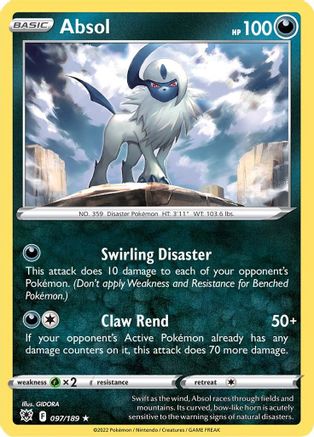 Absol 097/189 - SWSH10 Astral Radiance Reverse Holofoil