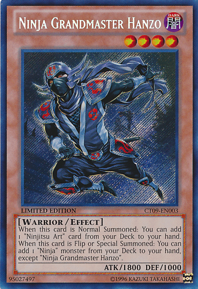 Ninja Grandmaster Hanzo [CT09-EN003] Secret Rare - Josh's Cards