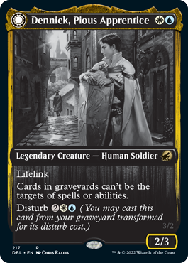 Dennick, Pious Apprentice // Dennick, Pious Apparition (DBL-217) - Innistrad: Double Feature: (Double Faced Transform) Foil