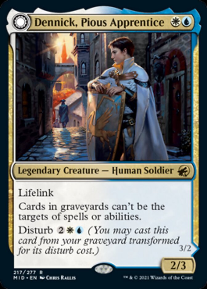 Dennick, Pious Apprentice // Dennick, Pious Apparition (MID-217) - Innistrad: Midnight Hunt: (Double Faced Transform) Foil