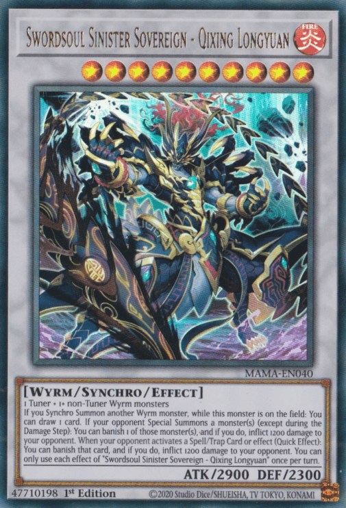 Swordsoul Sinister Sovereign - Qixing Longyuan [MAMA-EN040] Ultra Rare - Josh's Cards
