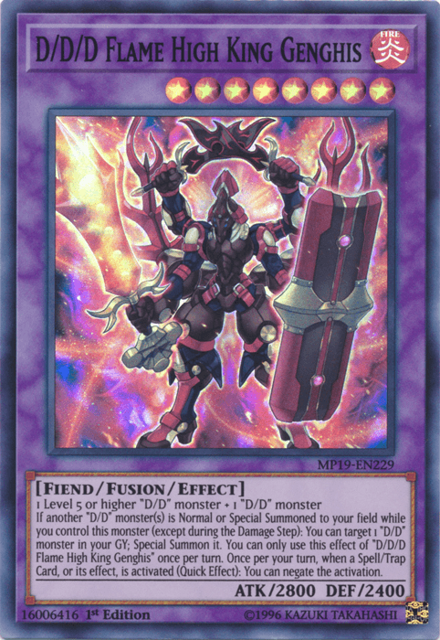 D/D/D Flame High King Genghis [MP19-EN229] Super Rare - Josh's Cards
